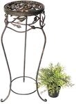 DanDiBo Blumenhocker Metall Schwarz Rund H&ouml;he 65 cm Blumenst&auml;nder 18215