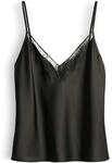 someday Damen Blusentop | Zartes Spitzentop aus Satin Regular Fit Midnight Olive, 36