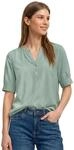 Street One Kurzarm Bluse mit Split Neck und Elastiksaum Eucalyptus Green 34