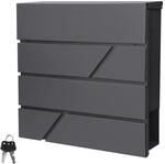 ECD Germany Briefkasten mit Zeitungsfach 37x11x37 cm aus Edelstahl pulverbeschichtet