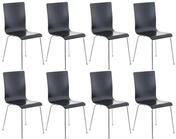 CLP 8er-Set Wartezimmerstuhl Pepe mit ergonomisch geformten Holzsitz und