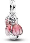 PANDORA Two-Tone Blooming Flower Dangle Charm 764453C01 Charm Anh&auml;nger