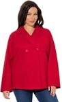 Ulla Popken Damen gro&szlig;e Gr&ouml;&szlig;en &Uuml;bergr&ouml;&szlig;en Plus Size Fleece-Cabanjacke, A-Linie,