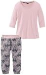 Buffalo Damen Capri-Pyjama, 40-42, Rosa-gemustert