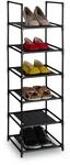 Relaxdays Schuhregal, 6 Ebenen, HBT: 106x33x33 cm, Metall Schuhablage, Stoff Ablage,