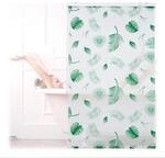 Relaxdays Duschrollo Bl&auml;tter, 100x240cm, Seilzugrollo f. Dusche & Badewanne,