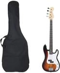 vidaXL E Bass f&uuml;r Anf&auml;nger, Elektrische Bassgitarre mit Tasche, Gitarre Guitar