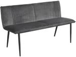 HTI living Bank Velvet Grau mit Print auf R&uuml;ckseite Bangor Sofabank Polsterbank mit