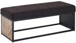 FineBuy gepolsterte Sitzbank 105 cm Massivholz Stoff - Retro Polsterbank f&uuml;r