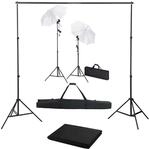 vidaXL Fotostudio Set mit Hintergrund Leuchten Studioschirm Schirmen Studioset