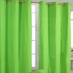 Homescapes 2er Set eifarbige &Ouml;sen Gardinen je B117 x L137 cm aus 100% Baumwolle,