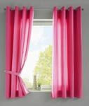 Gardinenbox 2er Set Vorh&auml;nge Schal &Ouml;sen &raquo;Berlin&laquo; HxB 145x140 cm Pink Blickdicht