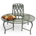 DanDiBo Baumbank Rund Metall Wetterfest Grau 96590 Rundbank &oslash; 120 cm Gartenbank
