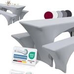 Beautissu Edles Stretchhussen Set 3tlg. Victoria - Elastische Hussen f&uuml;r