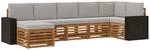 vidaXL Ecksofa Set mit Kissen 7 pcs Nat&uuml;rlich und Hellgrau, Entdecke Moderne
