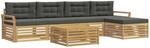 vidaXL Outdoor-Sofagarnitur 6 pcs Wei&szlig; und Anthrazit 79 x 79 x 37 cm, Patio-Sofa,