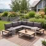 BEAUTY SOFA Gartenlounge-Set Madison modulare Ecklounge mit Gartentisch,