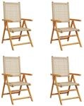 vidaXL Gartenst&uuml;hle 4 Stk., Gartenstuhl Verstellbar Klappbar, Gartensessel Stuhl