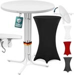Casaria&reg; Stehtisch mit Husse 80 cm Klappbar Schwarz Rund Holz Metall