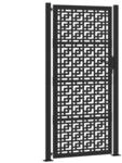 vidaXL Gartentor Schwarz 100x200 cm Stahl Kreuz-Design, Zauntor, Outdoor Tor,