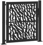 vidaXL Gartentor Schwarz 100x100 cm Stahl Spurendesign, Zauntor, Outdoor Tor,