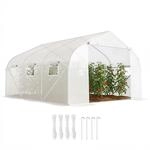 Outsunny Foliengew&auml;chshaus, 3,5 x 3 x 3 m Gew&auml;chshaus, Tomatenhaus mit UV-Schutz,