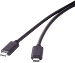 Renkforce USB-Kabel USB 3.2 Gen2x2 USB-C&reg; Stecker, USB-C&reg; Stecker 1.00 m Schwarz