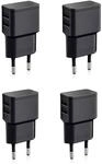 Wicked Chili 4 St&uuml;ck Dual USB Ladeger&auml;t, Universal 90&deg; Netzteil abgewinkelt f&uuml;r