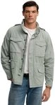 Superdry Herren Cotton M65 Jacke Verwaschenes Salbeigr&uuml;n S