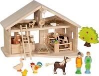 Holztiger 80613 &ndash; Holz-Stall mit Seilwinde &ndash; naturbelassener Spielstall f&uuml;r