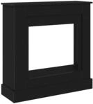 vidaXL Kaminumrandung Schwarz Eichen-Optik 90x30x90 cm Holzwerkstoff, Kamin Zubeh&ouml;r,