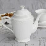 Chic Antique Kaffeekanne "Provence" Porzellan wei&szlig;