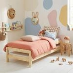 IDIMEX Stapelbett RINO, 80 x 190 aus Massivholz, Natur - Einzelbett Kiefer