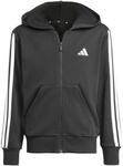 adidas M&auml;dchen Essentials Full Zip Hoodie Sweatshirt, Black/White, 14-15 Years