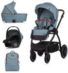 Chipolino Kombikinderwagen 3 in 1 Prestige Babywanne Rucksack i-Size Babyschale blau