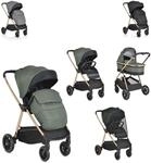 Cangaroo Kinderwagen 2 in 1 Hydra Babywanne Sportsitz Fu&szlig;abdeckung Moskitonetz gr&uuml;n