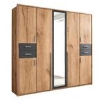 luma-home Dreht&uuml;renschrank Kleiderschrank B228/H210/T58 cm m.4 Schubk&auml;sten, 1