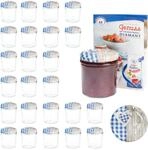 MamboCat 25er 350 ml Sturzglas-Set | Einmachgl&auml;ser + Twist-Off-Deckel Holz-Herz