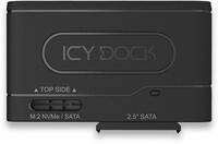 ICY DOCK 1x 2,5" SATA oder 1x M.2 NVMe/SATA SSD zu USB 3.2 Gen2 externer Adapter