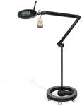 Lumeno Lupenleuchte LED 7215SW Lupenlampe mit 127 mm Echtglaslinse,