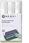 HENDI Kreidemarker, wei&szlig;, 3 St&uuml;ck, f&uuml;r Tafeln und Glas, mit breiter/flacher