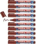 edding 360 Whiteboardmarker - braun - 10 Whiteboard Stifte - Rundspitze 1,5-3 mm -
