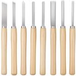 VEVOR Drechseleisen-Set, 8-teilig, Drechselmesser mit Klinge aus Kohlenstoffstahl, 2