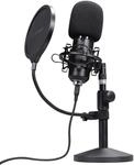GXTrust Emita II Mikrofon mit Verstellbarer Mic St&auml;nder, Schwarz