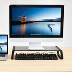 SVITA ANSAN Monitorst&auml;nder Monitorerh&ouml;hung Schreibtisch Computertisch Glas Schwarz