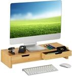 Relaxdays Monitorst&auml;nder f&uuml;r 2 Monitore, ausziehbar, verstellbar, HBT: 11x107x22
