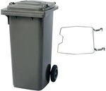 BRB M&uuml;lltonne MGB 120 Liter, mit Klemmring f&uuml;r M&uuml;lls&auml;cke (grau)