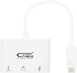 Nanocable 10.16.4302 - USB-C zu USB 3.0/USB-C/HDMI Konverter, 3in1, wei&szlig;