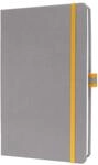SIGEL LS100 Notizbuch A5 kariert hellgrau, gelb, Hardcover, 176 Seiten, vegan, aus
