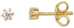 Xenox XS3515G Ohrstecker Silver Circle Gelb-Gold Zirkonia &Oslash; 3 mm